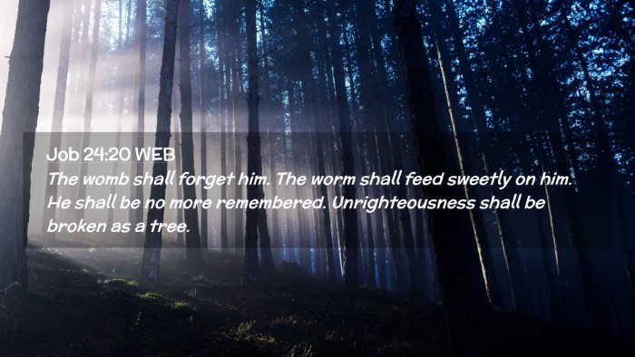 Picture 02 - Job 24:20 WEB Desktop Wallpaper - The womb shall forget him. The worm shall feed - Desktop Bible Verse Wallpaper
