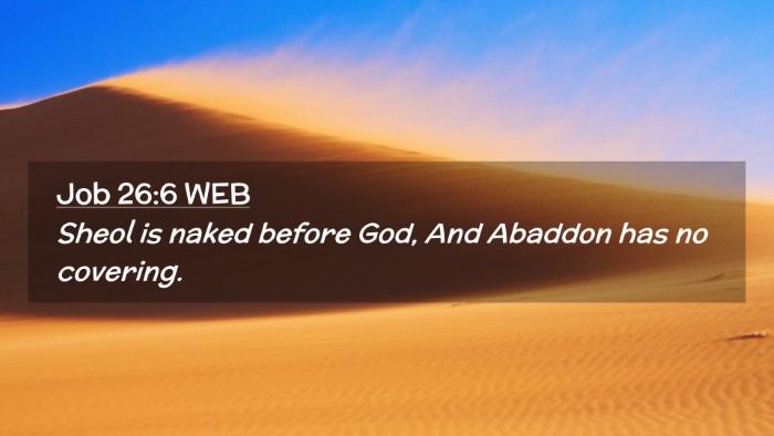 Picture 02 - Job 26:6 WEB Desktop Wallpaper - Sheol is naked before God, And Abaddon has no - Desktop Bible Verse Wallpaper