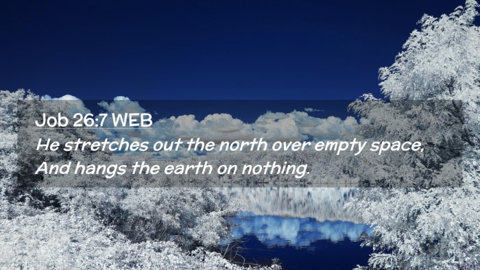 Picture 02 - Job 26:7 WEB Desktop Wallpaper - He stretches out the north over empty space, And - Desktop Bible Verse Wallpaper
