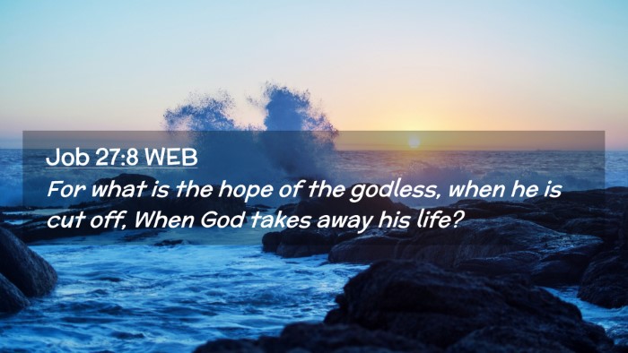 Picture 02 - Job 27:8 WEB Desktop Wallpaper - For what is the hope of the godless, when he is - Desktop Bible Verse Wallpaper