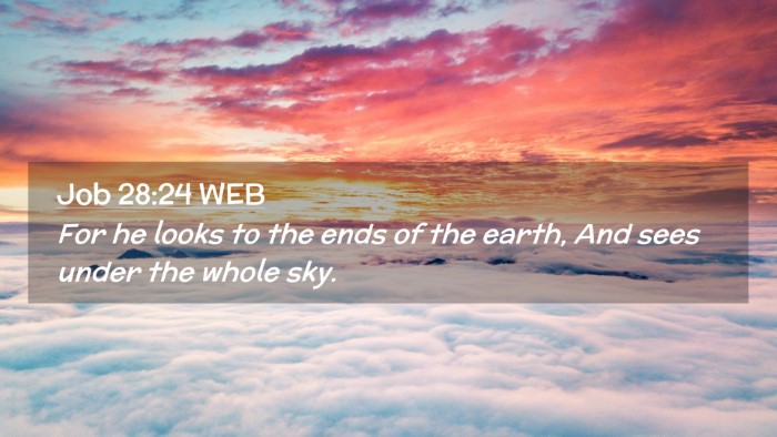Picture 02 - Job 28:24 WEB Desktop Wallpaper - For he looks to the ends of the earth, And sees - Desktop Bible Verse Wallpaper