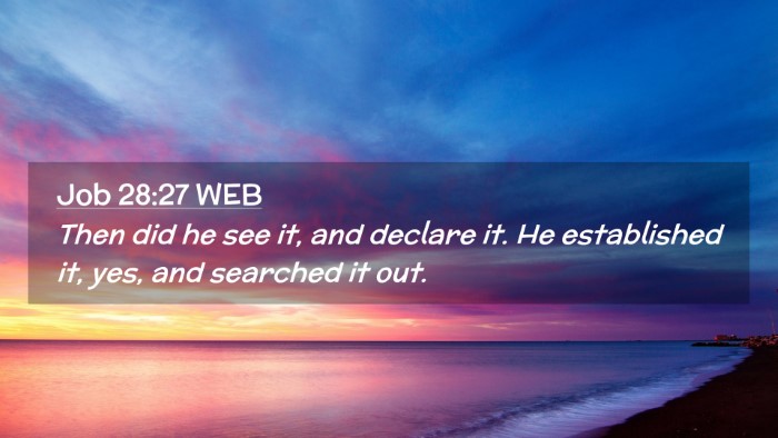 Picture 02 - Job 28:27 WEB Desktop Wallpaper - Then did he see it, and declare it. He - Desktop Bible Verse Wallpaper