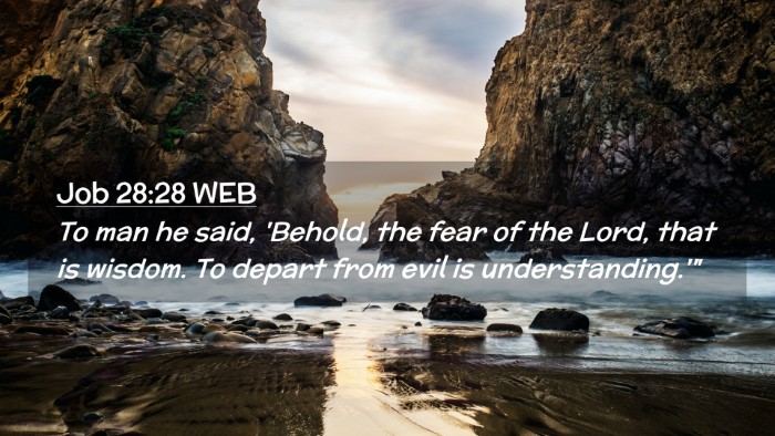 Picture 02 - Job 28:28 WEB Desktop Wallpaper - To man he said, 'Behold, the fear of the Lord, - Desktop Bible Verse Wallpaper