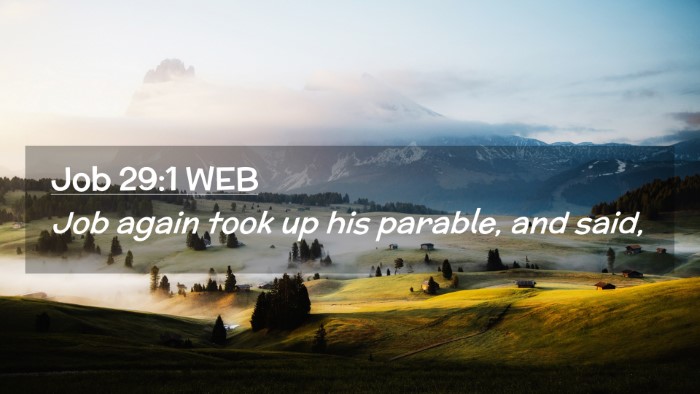 Picture 02 - Job 29:1 WEB Desktop Wallpaper - Job again took up his parable, and - Desktop Bible Verse Wallpaper