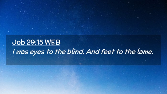 Picture 02 - Job 29:15 WEB Desktop Wallpaper - I was eyes to the blind, And feet to the - Desktop Bible Verse Wallpaper