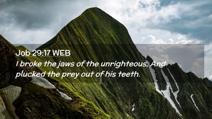 Picture 02 - Job 29:17 WEB Desktop Wallpaper - I broke the jaws of the unrighteous, And plucked - Desktop Bible Verse Wallpaper