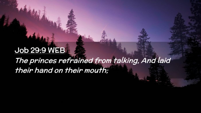 Picture 02 - Job 29:9 WEB Desktop Wallpaper - The princes refrained from talking, And laid - Desktop Bible Verse Wallpaper