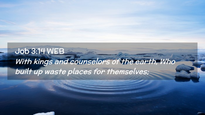 Picture 02 - Job 3:14 WEB Desktop Wallpaper - With kings and counselors of the earth, Who built - Desktop Bible Verse Wallpaper
