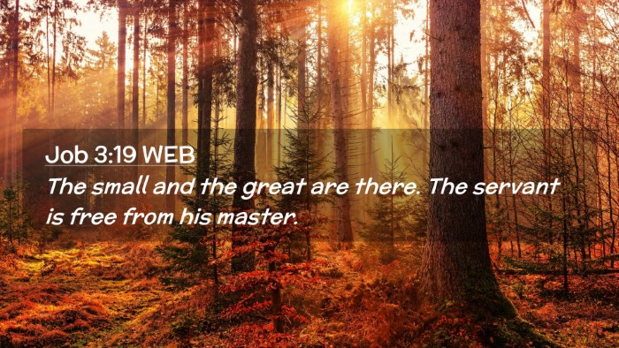 Picture 02 - Job 3:19 WEB Desktop Wallpaper - The small and the great are there. The servant is - Desktop Bible Verse Wallpaper