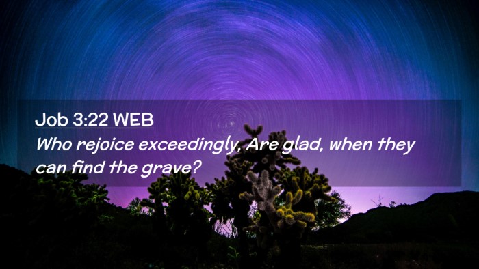 Picture 02 - Job 3:22 WEB Desktop Wallpaper - Who rejoice exceedingly, Are glad, when they can - Desktop Bible Verse Wallpaper