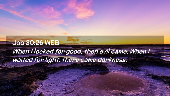 Picture 02 - Job 30:26 WEB Desktop Wallpaper - When I looked for good, then evil came; When I - Desktop Bible Verse Wallpaper
