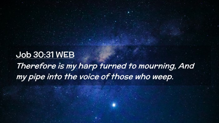 Picture 02 - Job 30:31 WEB Desktop Wallpaper - Therefore is my harp turned to mourning, And my - Desktop Bible Verse Wallpaper