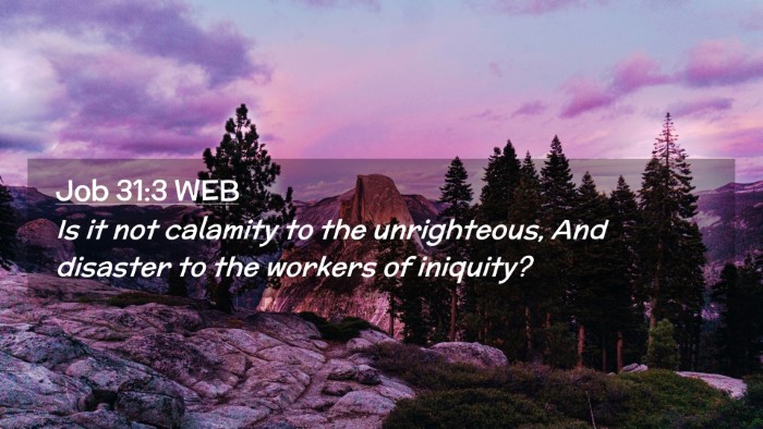 Picture 02 - Job 31:3 WEB Desktop Wallpaper - Is it not calamity to the unrighteous, And - Desktop Bible Verse Wallpaper