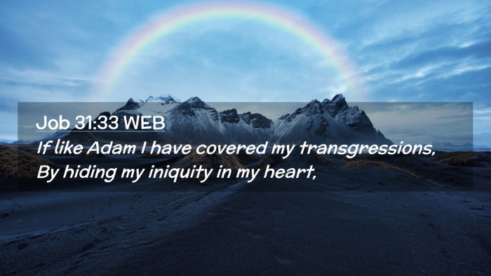 Picture 02 - Job 31:33 WEB Desktop Wallpaper - If like Adam I have covered my transgressions, By - Desktop Bible Verse Wallpaper