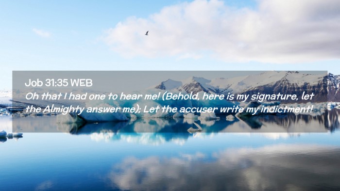 Picture 02 - Job 31:35 WEB Desktop Wallpaper - Oh that I had one to hear me! (Behold, here is my - Desktop Bible Verse Wallpaper