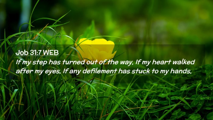 Picture 02 - Job 31:7 WEB Desktop Wallpaper - If my step has turned out of the way, If my heart - Desktop Bible Verse Wallpaper