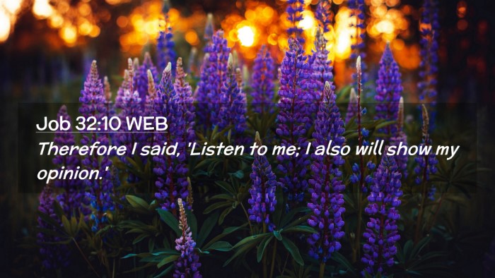 Picture 02 - Job 32:10 WEB Desktop Wallpaper - Therefore I said, 'Listen to me; I also will show - Desktop Bible Verse Wallpaper
