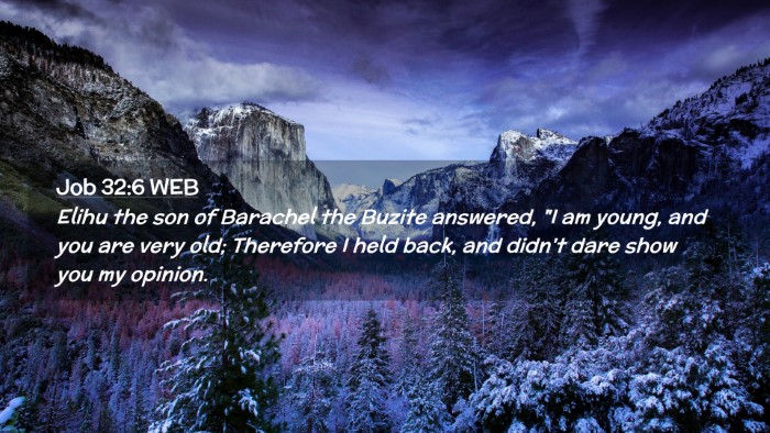 Picture 02 - Job 32:6 WEB Desktop Wallpaper - Elihu the son of Barachel the Buzite answered, 