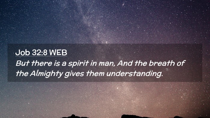 Picture 02 - Job 32:8 WEB Desktop Wallpaper - But there is a spirit in man, And the breath of - Desktop Bible Verse Wallpaper