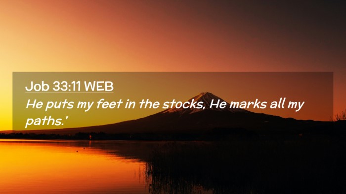 Picture 02 - Job 33:11 WEB Desktop Wallpaper - He puts my feet in the stocks, He marks all my - Desktop Bible Verse Wallpaper