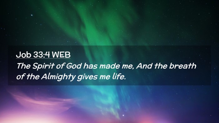 Picture 02 - Job 33:4 WEB Desktop Wallpaper - The Spirit of God has made me, And the breath of - Desktop Bible Verse Wallpaper