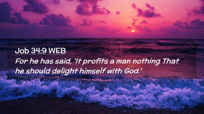 Picture 02 - Job 34:9 WEB Desktop Wallpaper - For he has said, 'It profits a man nothing That - Desktop Bible Verse Wallpaper