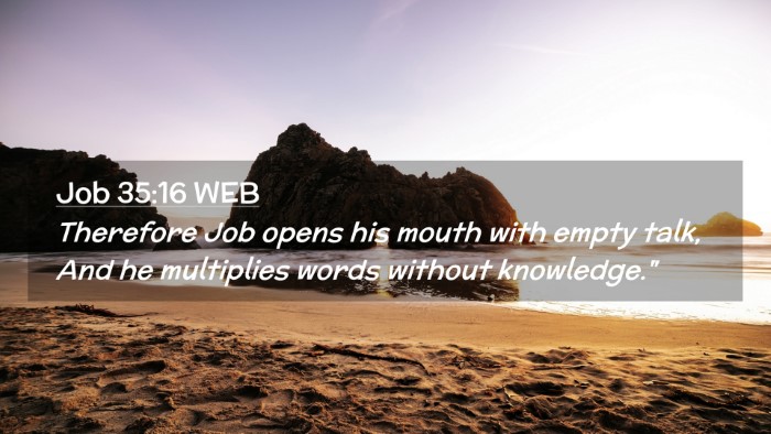 Picture 02 - Job 35:16 WEB Desktop Wallpaper - Therefore Job opens his mouth with empty talk, - Desktop Bible Verse Wallpaper