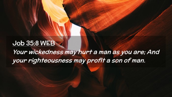 Picture 02 - Job 35:8 WEB Desktop Wallpaper - Your wickedness may hurt a man as you are; And - Desktop Bible Verse Wallpaper