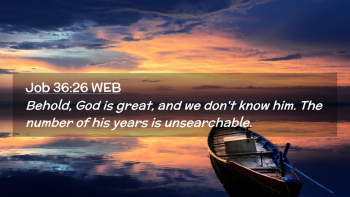 Picture 02 - Job 36:26 WEB Desktop Wallpaper - Behold, God is great, and we don't know him. The - Desktop Bible Verse Wallpaper