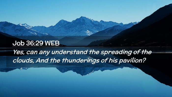 Picture 02 - Job 36:29 WEB Desktop Wallpaper - Yes, can any understand the spreading of the - Desktop Bible Verse Wallpaper