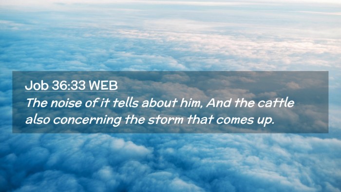 Picture 02 - Job 36:33 WEB Desktop Wallpaper - The noise of it tells about him, And the cattle - Desktop Bible Verse Wallpaper