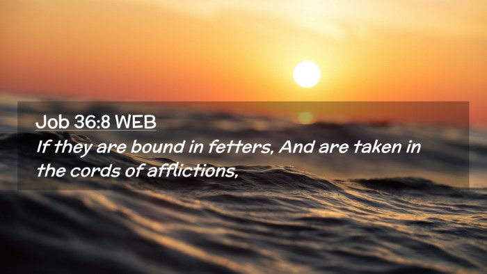 Picture 02 - Job 36:8 WEB Desktop Wallpaper - If they are bound in fetters, And are taken in - Desktop Bible Verse Wallpaper
