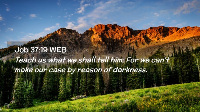 Picture 02 - Job 37:19 WEB Desktop Wallpaper - Teach us what we shall tell him; For we can't - Desktop Bible Verse Wallpaper