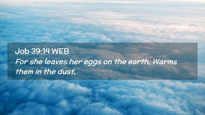 Picture 02 - Job 39:14 WEB Desktop Wallpaper - For she leaves her eggs on the earth, Warms them - Desktop Bible Verse Wallpaper