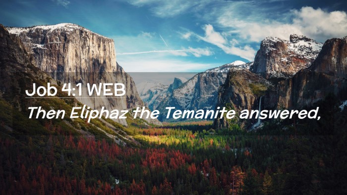 Picture 02 - Job 4:1 WEB Desktop Wallpaper - Then Eliphaz the Temanite - Desktop Bible Verse Wallpaper