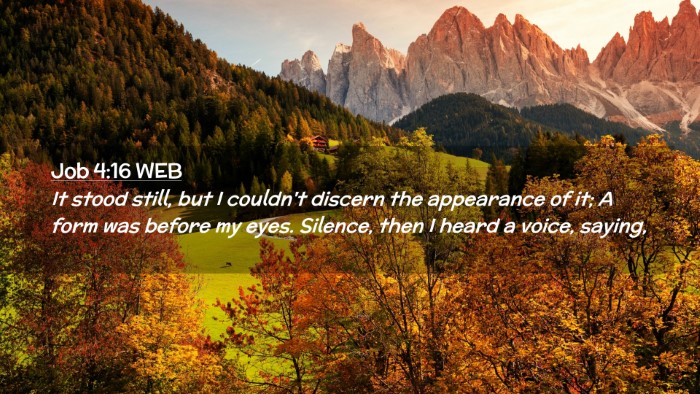 Picture 02 - Job 4:16 WEB Desktop Wallpaper - It stood still, but I couldn't discern the - Desktop Bible Verse Wallpaper