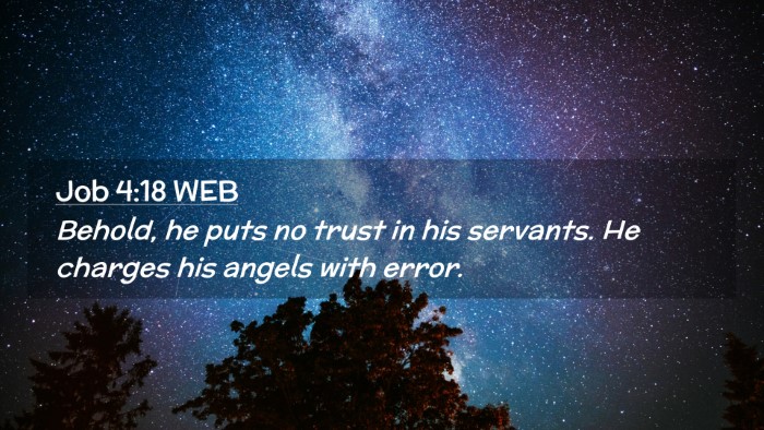 Picture 02 - Job 4:18 WEB Desktop Wallpaper - Behold, he puts no trust in his servants. He - Desktop Bible Verse Wallpaper