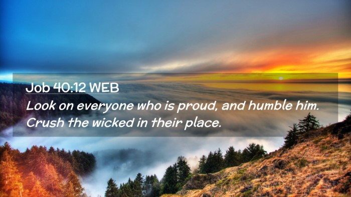 Picture 02 - Job 40:12 WEB Desktop Wallpaper - Look on everyone who is proud, and humble him. - Desktop Bible Verse Wallpaper