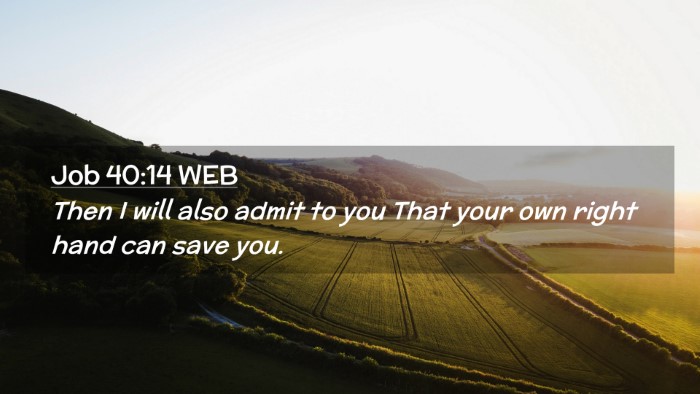 Picture 02 - Job 40:14 WEB Desktop Wallpaper - Then I will also admit to you That your own right - Desktop Bible Verse Wallpaper