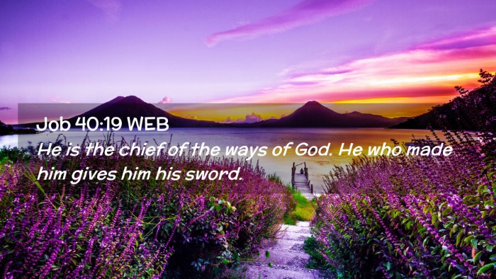 Picture 02 - Job 40:19 WEB Desktop Wallpaper - He is the chief of the ways of God. He who made - Desktop Bible Verse Wallpaper