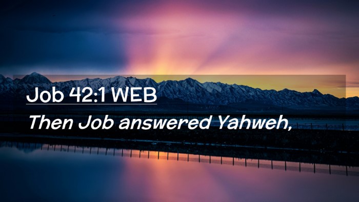 Picture 02 - Job 42:1 WEB Desktop Wallpaper - Then Job answered - Desktop Bible Verse Wallpaper