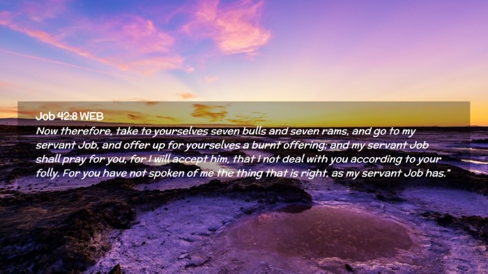 Picture 02 - Job 42:8 WEB Desktop Wallpaper - Now therefore, take to yourselves seven bulls and - Desktop Bible Verse Wallpaper