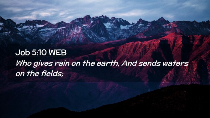Picture 02 - Job 5:10 WEB Desktop Wallpaper - Who gives rain on the earth, And sends waters on - Desktop Bible Verse Wallpaper