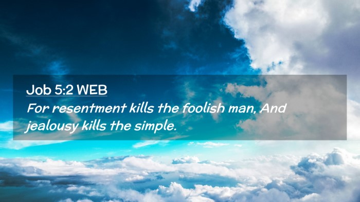 Picture 02 - Job 5:2 WEB Desktop Wallpaper - For resentment kills the foolish man, And - Desktop Bible Verse Wallpaper