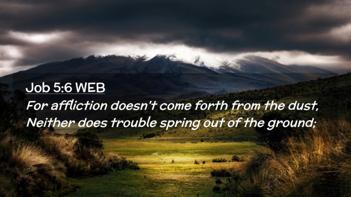 Picture 02 - Job 5:6 WEB Desktop Wallpaper - For affliction doesn't come forth from the dust, - Desktop Bible Verse Wallpaper