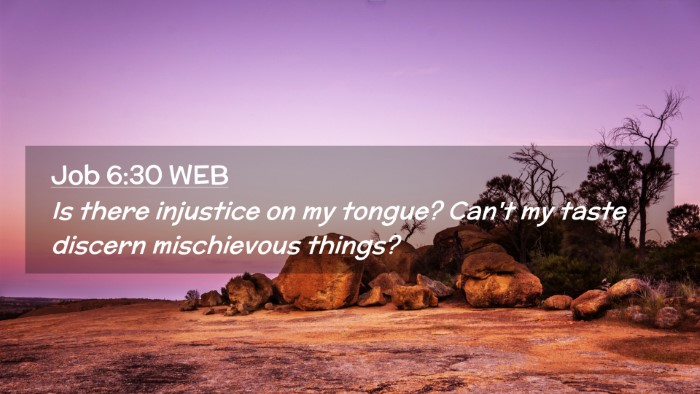 Picture 02 - Job 6:30 WEB Desktop Wallpaper - Is there injustice on my tongue? Can't my taste - Desktop Bible Verse Wallpaper