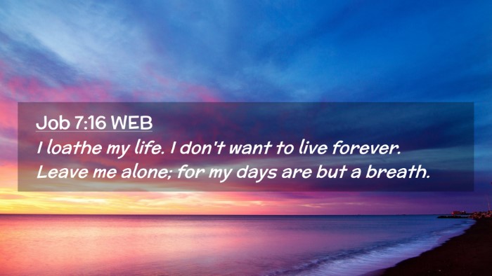 Picture 02 - Job 7:16 WEB Desktop Wallpaper - I loathe my life. I don't want to live forever. - Desktop Bible Verse Wallpaper