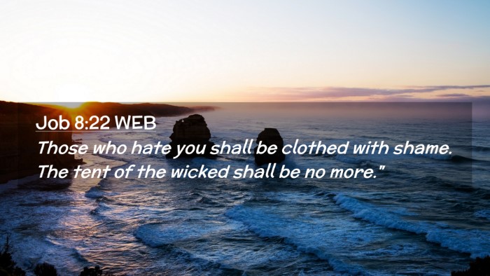 Picture 02 - Job 8:22 WEB Desktop Wallpaper - Those who hate you shall be clothed with shame. - Desktop Bible Verse Wallpaper