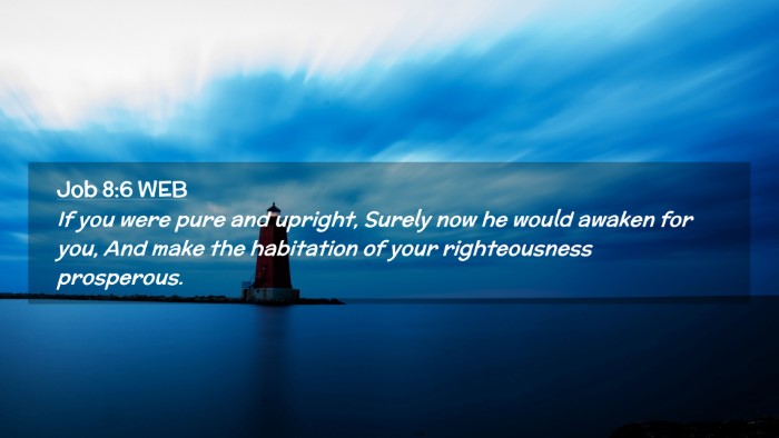 Picture 02 - Job 8:6 WEB Desktop Wallpaper - If you were pure and upright, Surely now he would - Desktop Bible Verse Wallpaper