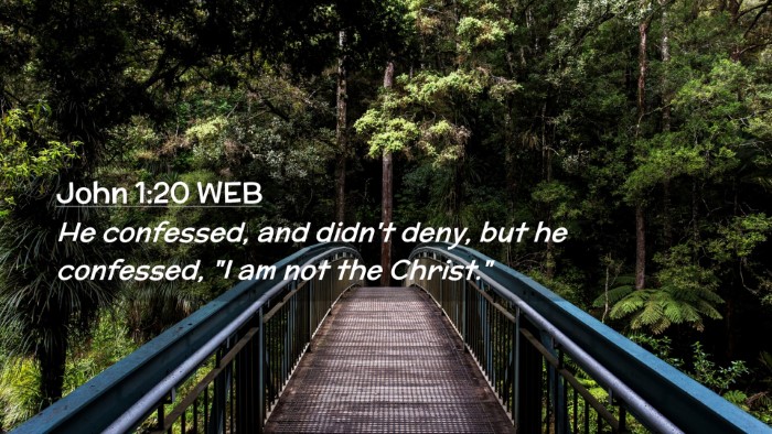 Picture 02 - John 1:20 WEB Desktop Wallpaper - He confessed, and didn't deny, but he confessed, - Desktop Bible Verse Wallpaper